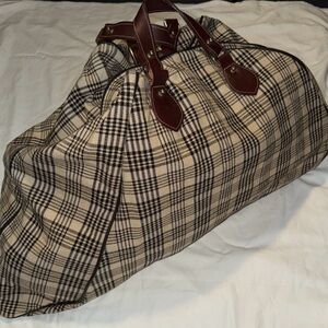 5/A Baker Blanket All Purpose Saddle Carrier Bag Plaid Leather Trim Zip Pristine